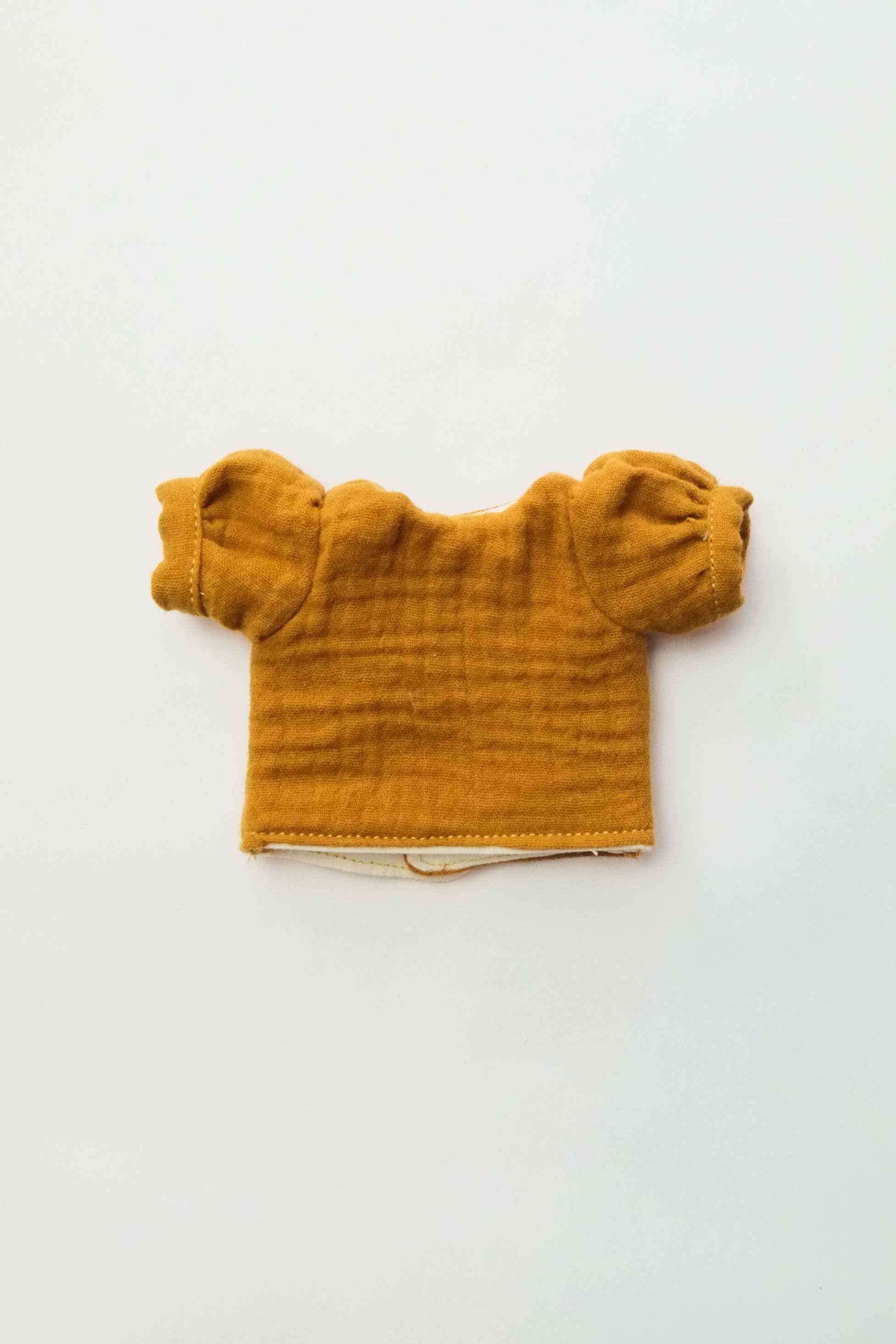 Doll Shirt | Mustard Gauze Puff Sleeve