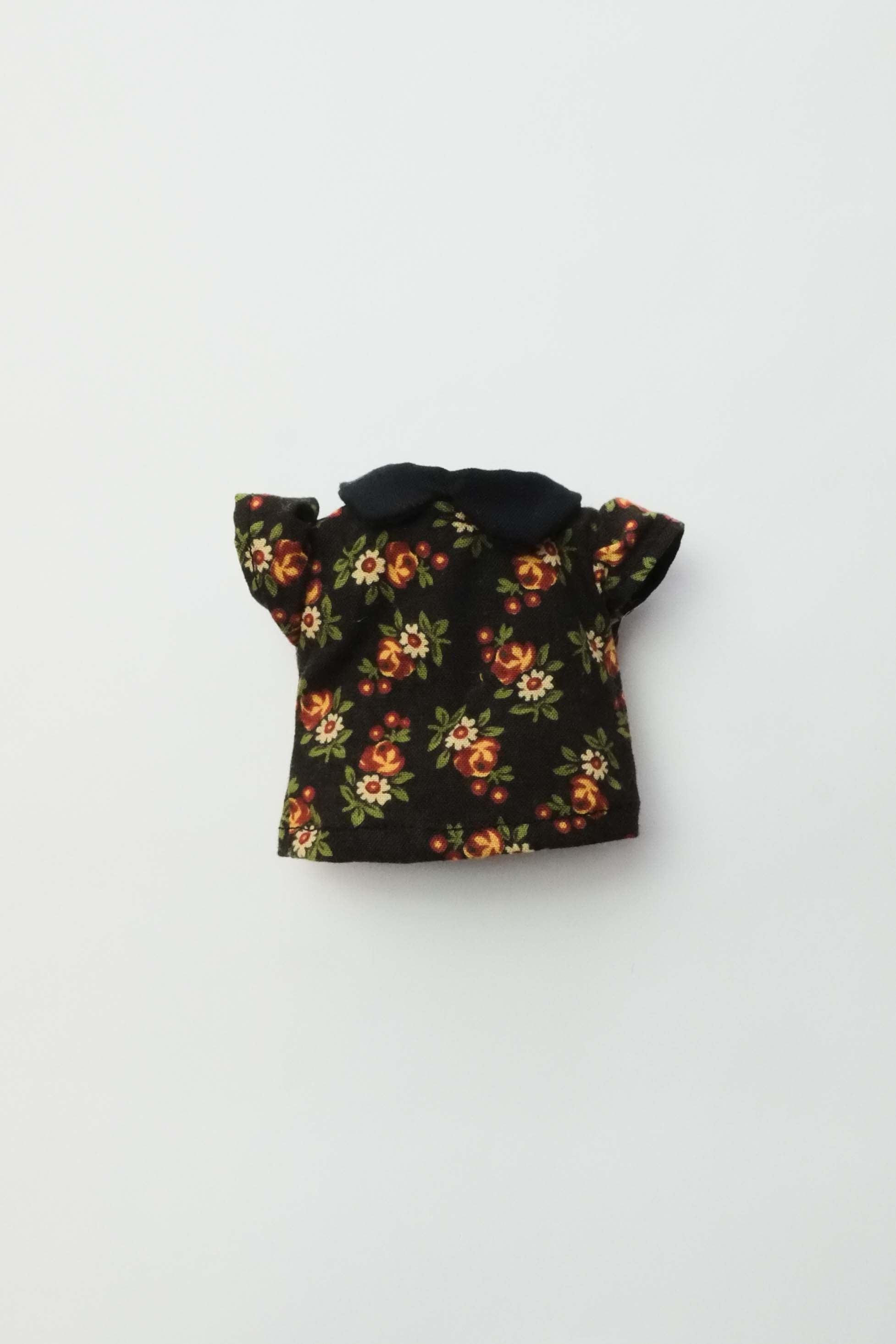 Doll Shirt | Black Floral Collared Blouse