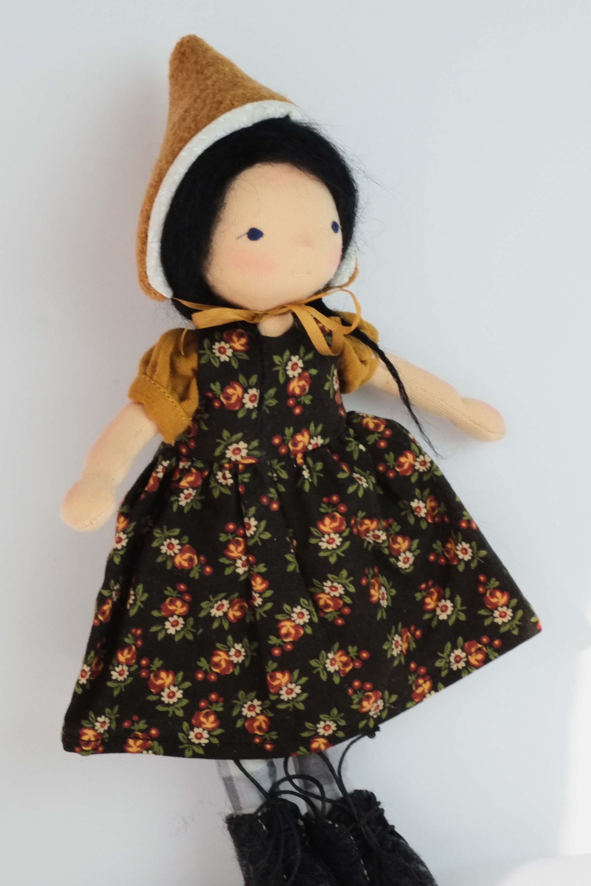Doll Hat | Mustard Wool w/ Silk Ribbons