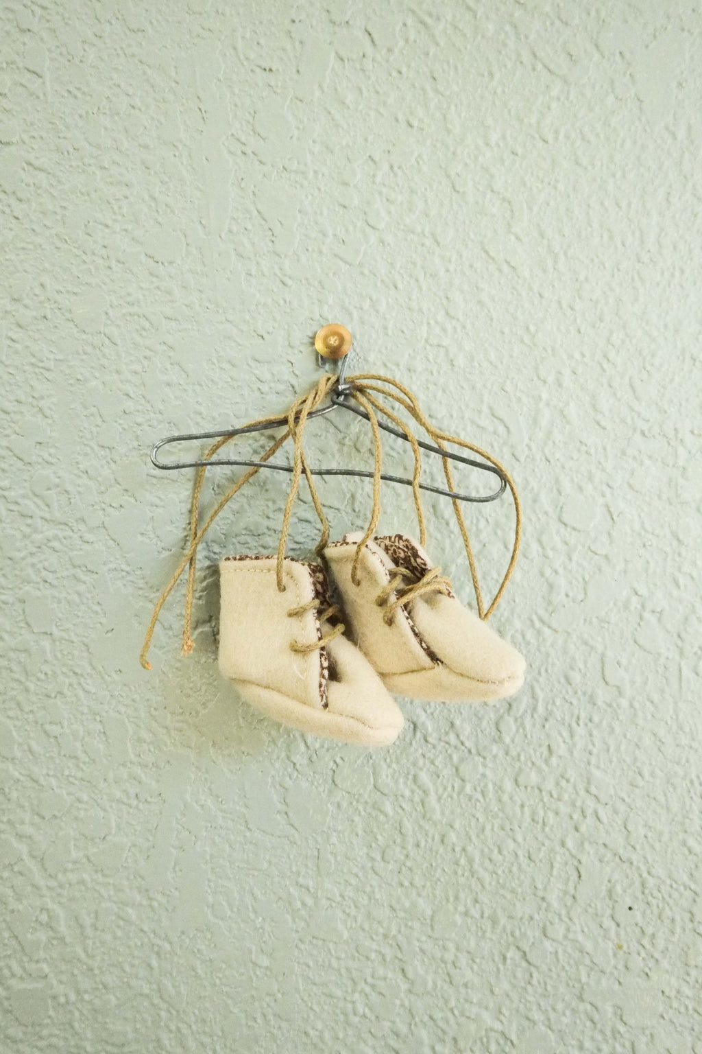 Doll Boots | Tan Wool w/ Brown Floral