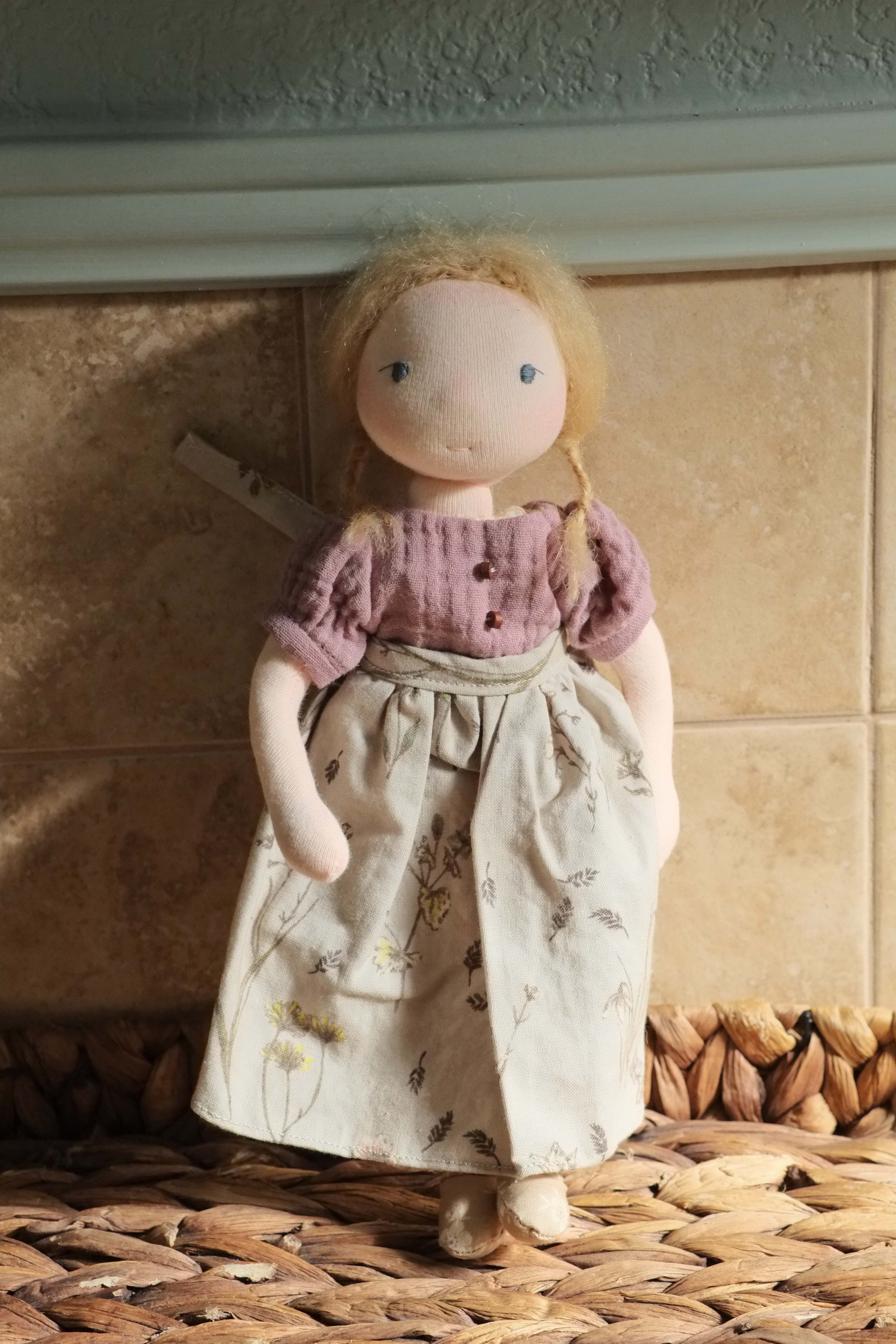 Jeanette | Blonde Natural Fiber Wool Doll