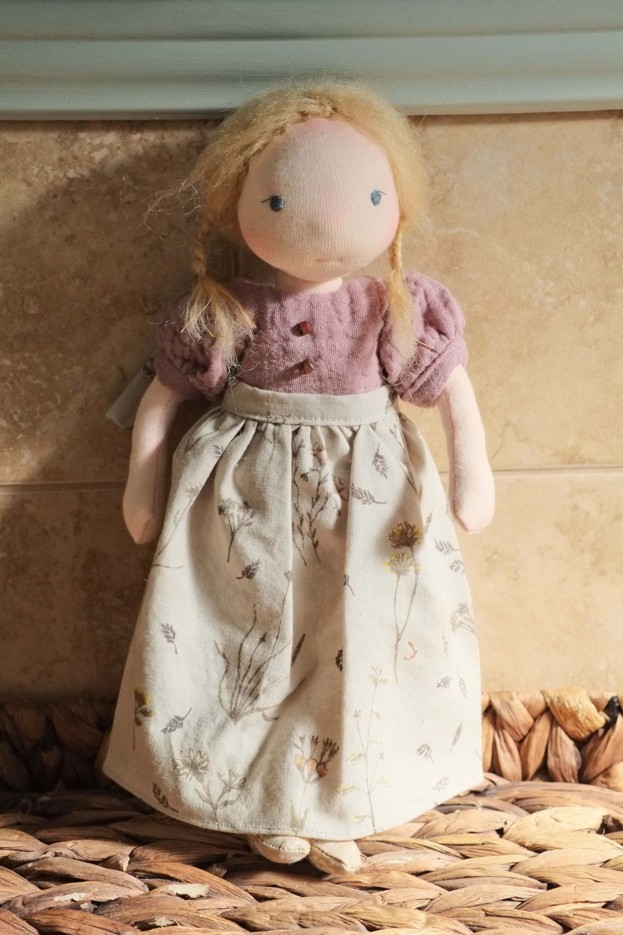 Jeanette | Blonde Natural Fiber Wool Doll