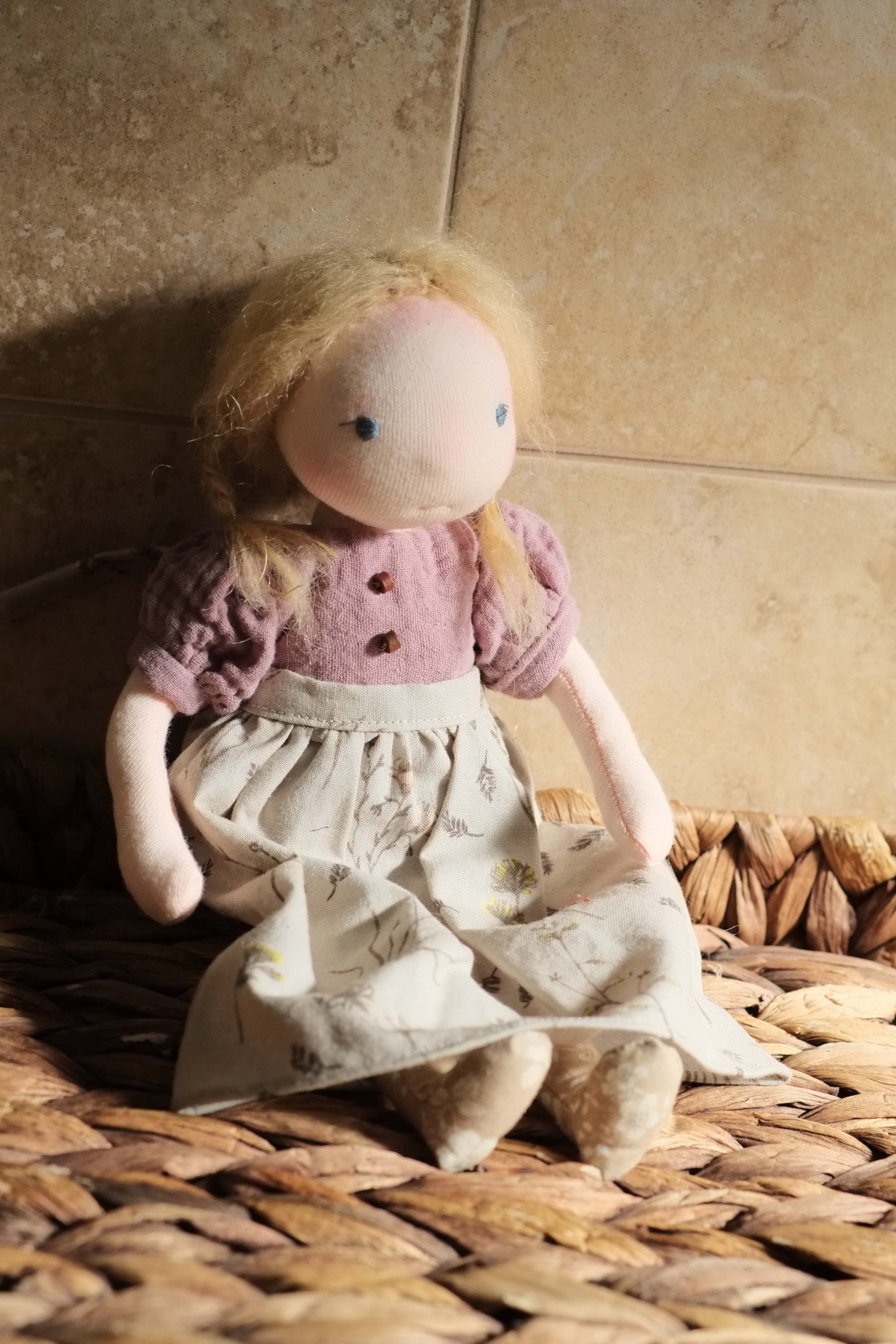 Jeanette | Blonde Natural Fiber Wool Doll