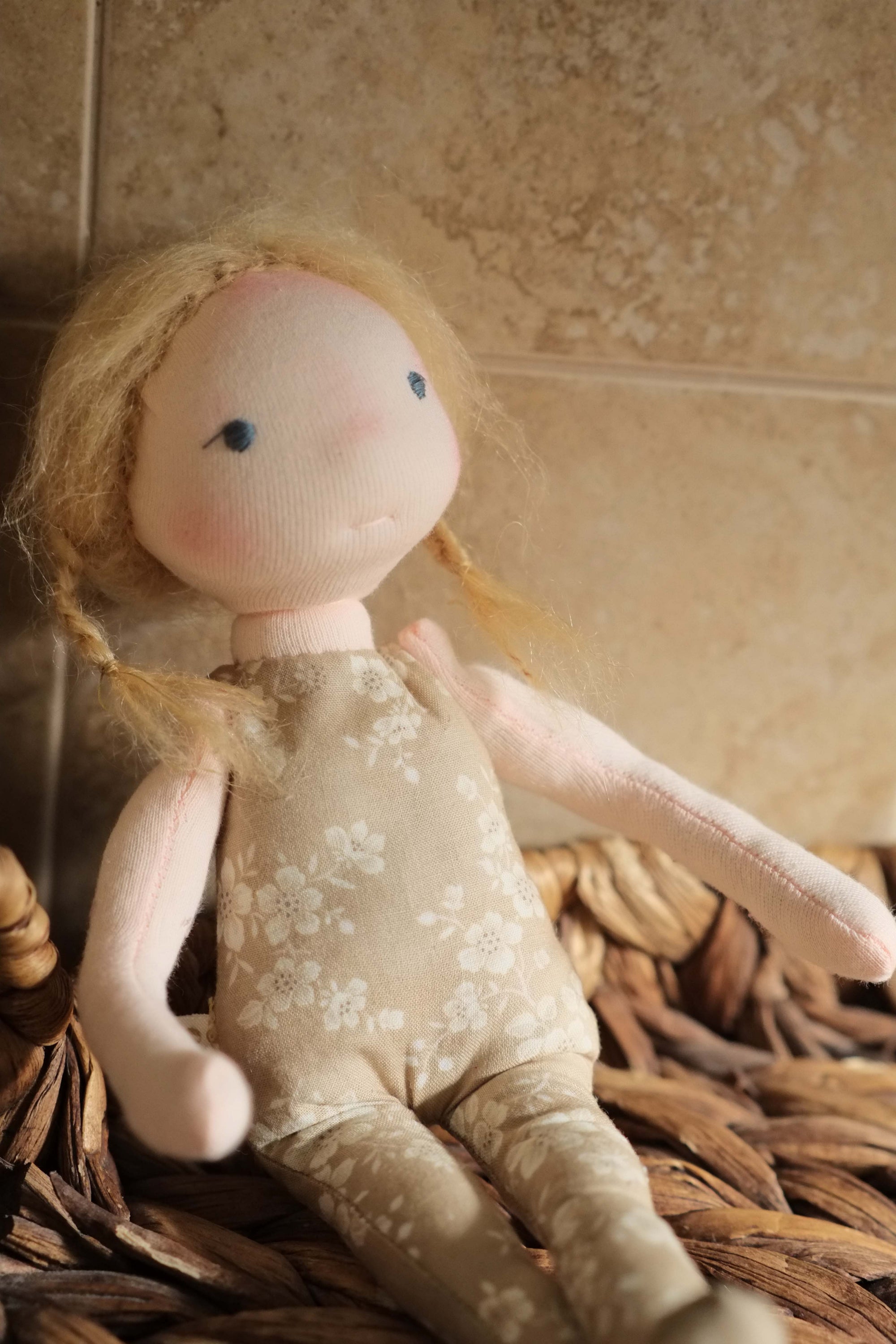 Jeanette | Blonde Natural Fiber Wool Doll