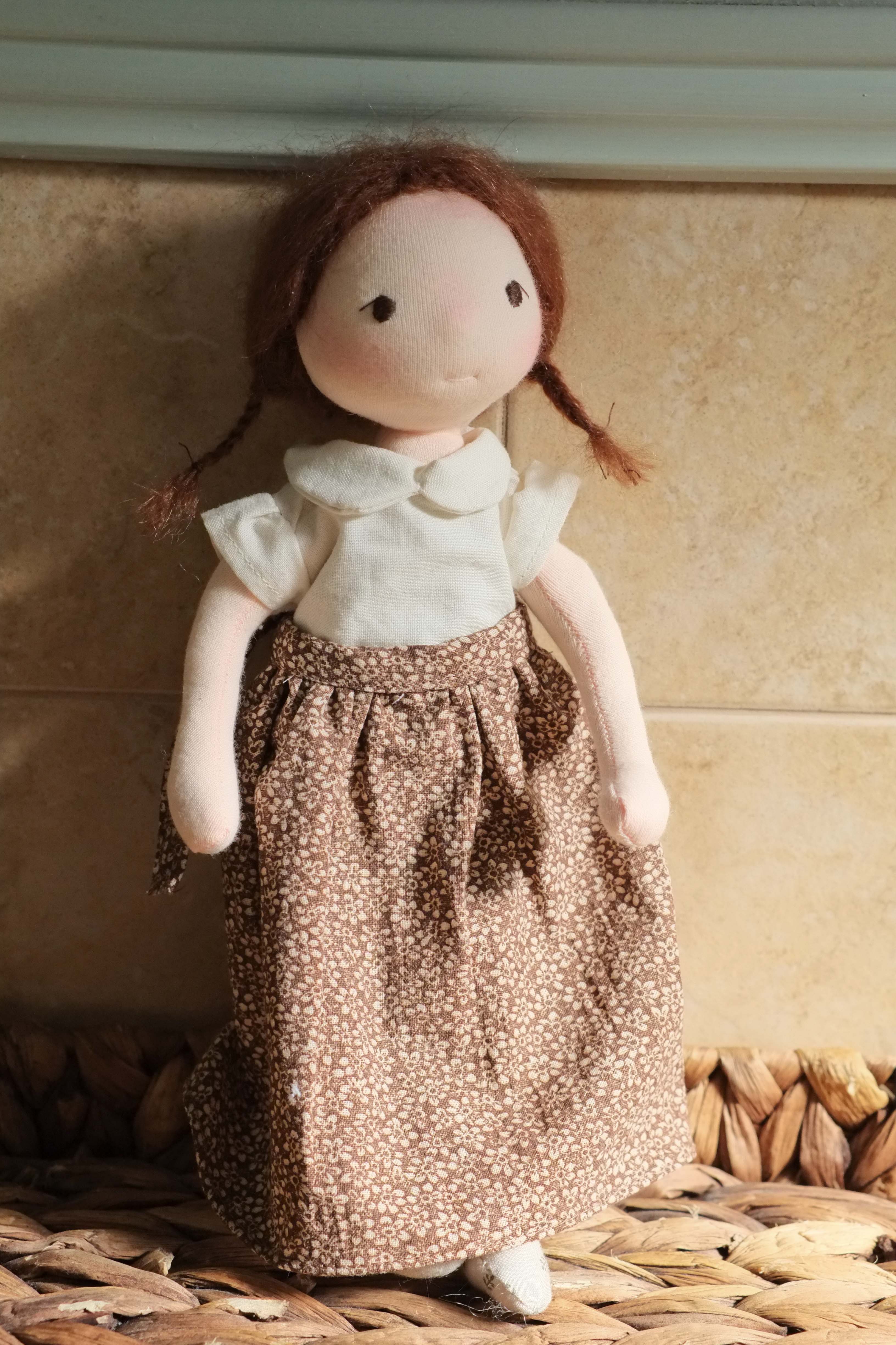 Juliette | Brunette Natural Fiber Wool Doll