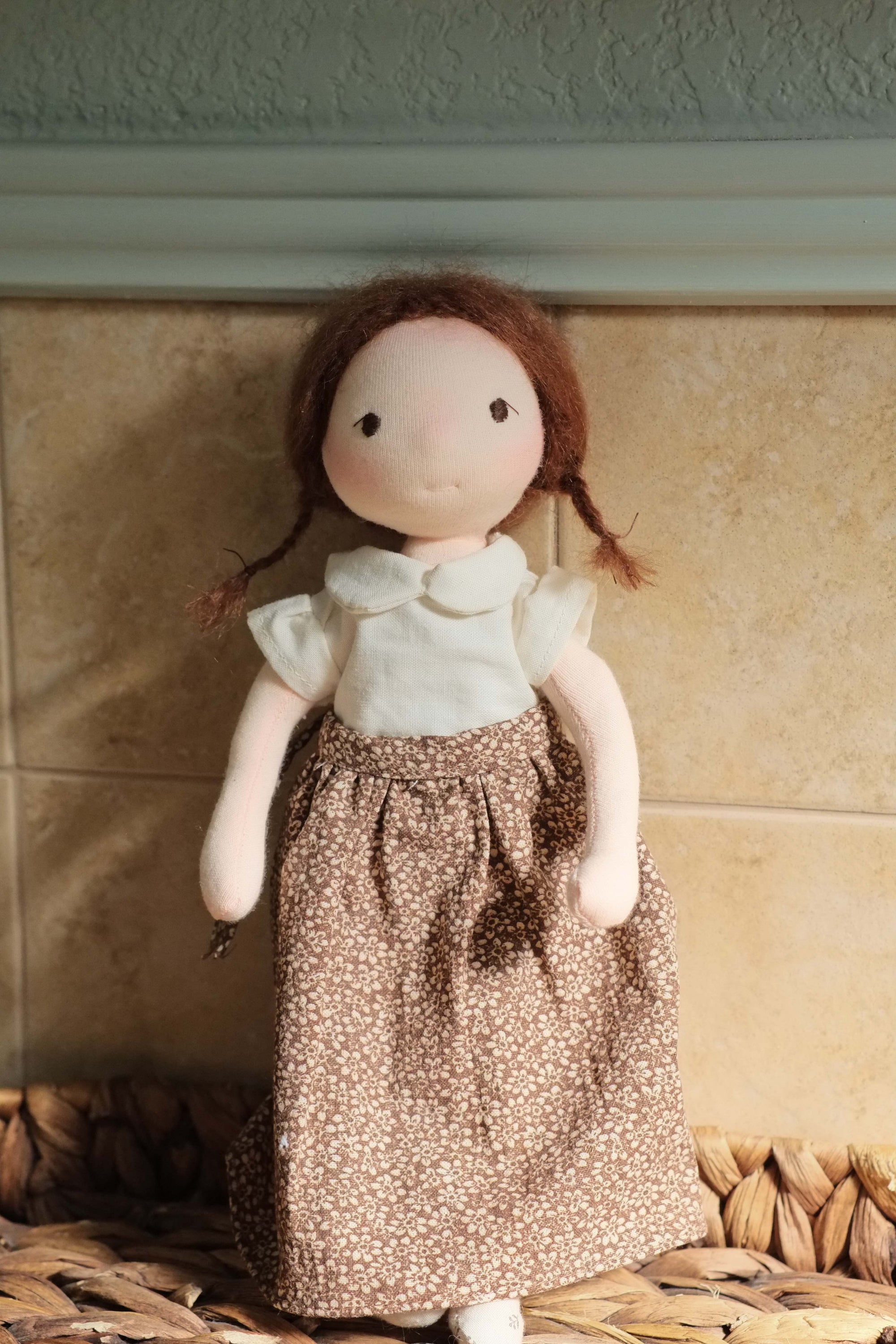 Juliette | Brunette Fair Natural Fiber Wool Doll