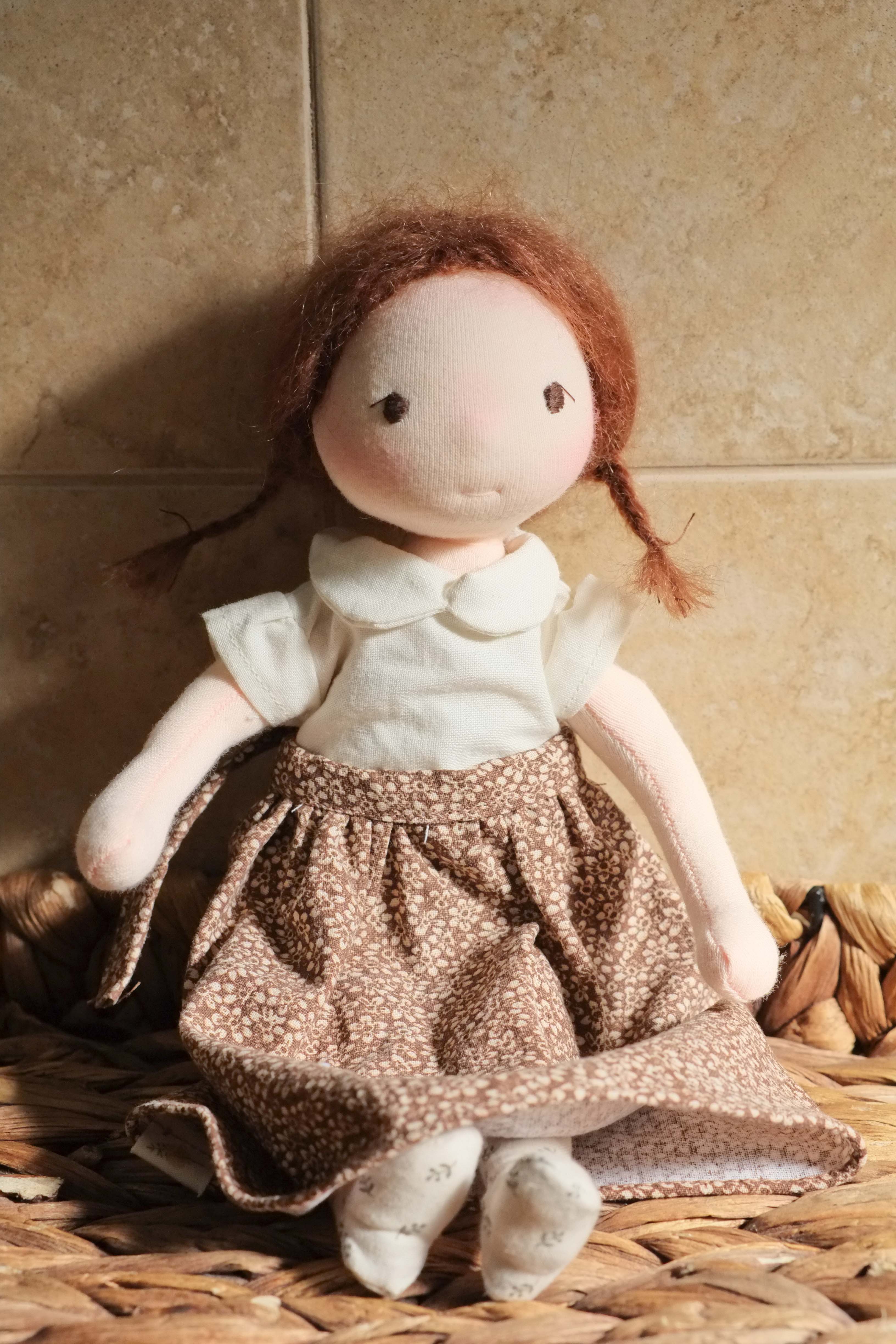 Juliette | Brunette Natural Fiber Wool Doll