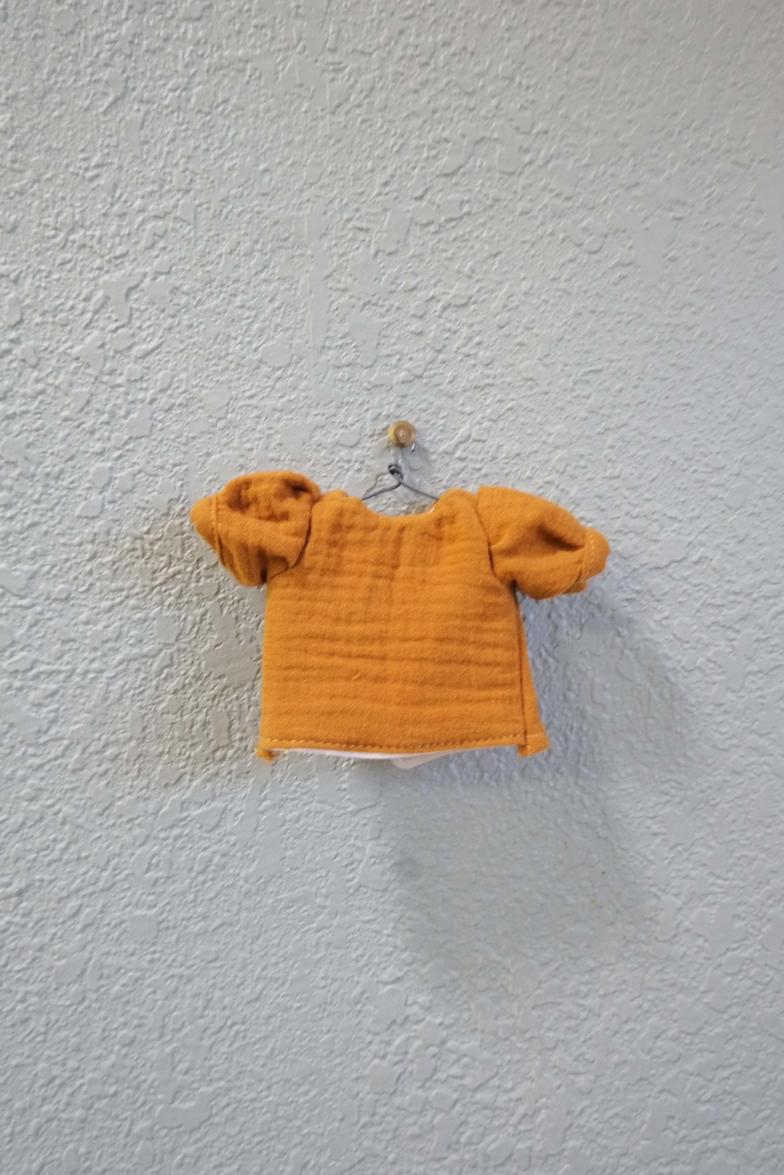 Doll Shirt | Mustard Gauze Puff Sleeve