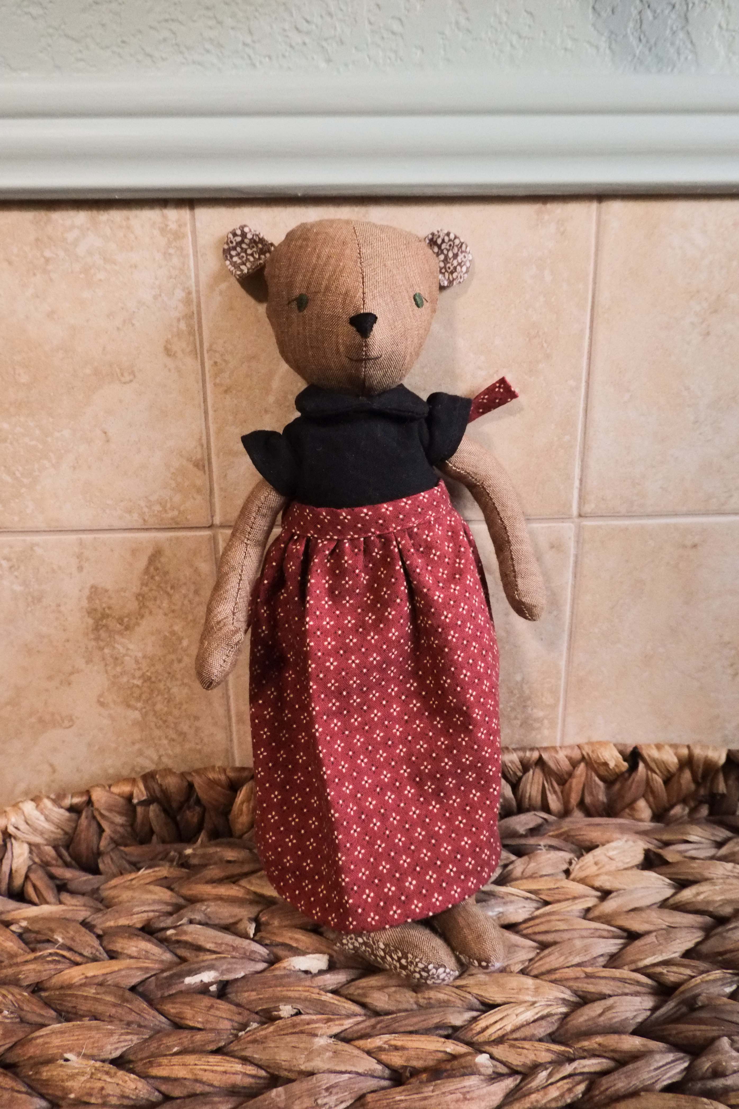 Bernadette | Bear Natural Fiber Wool Doll