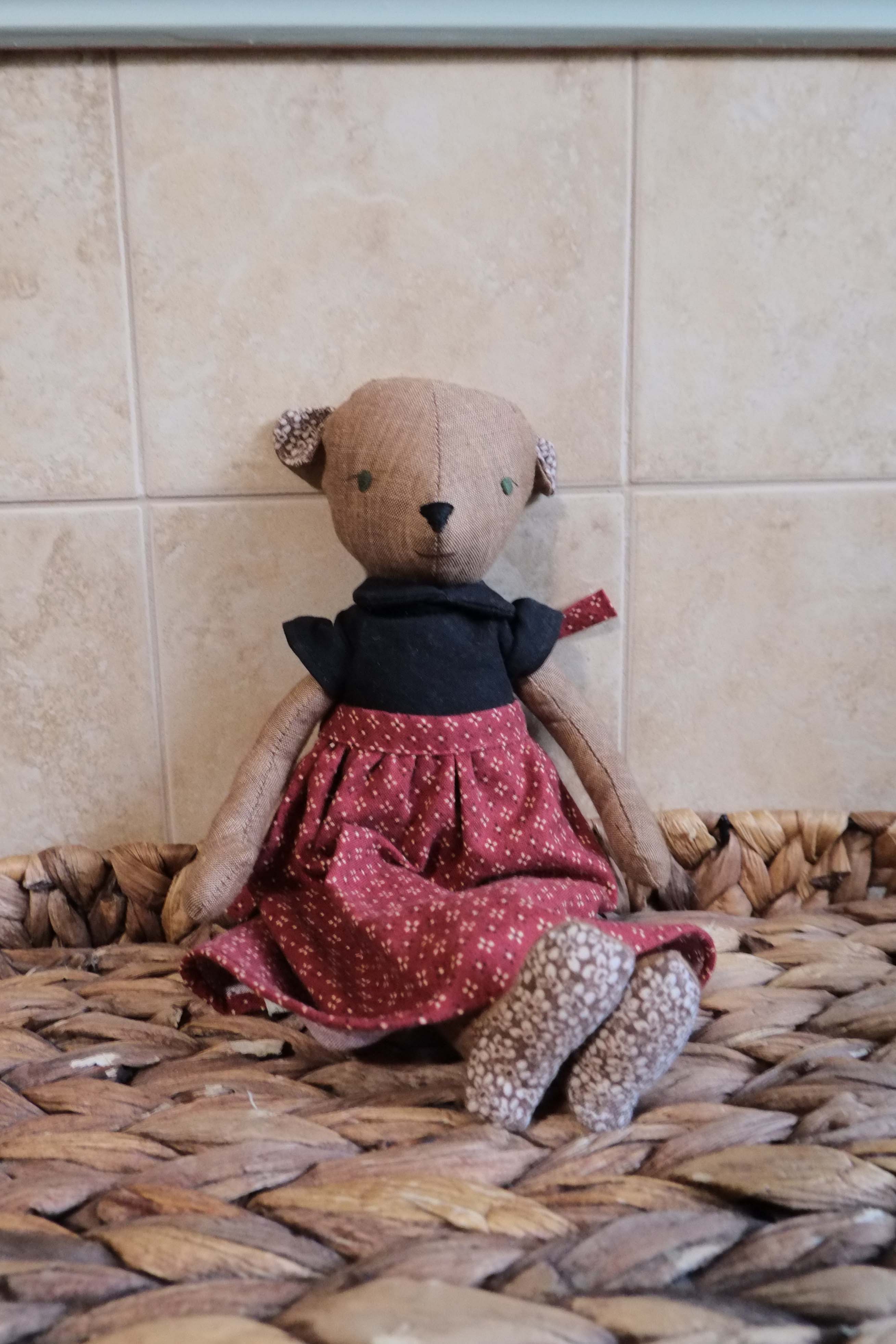 Bernadette/Bernie | Bear Natural Fiber Wool Doll