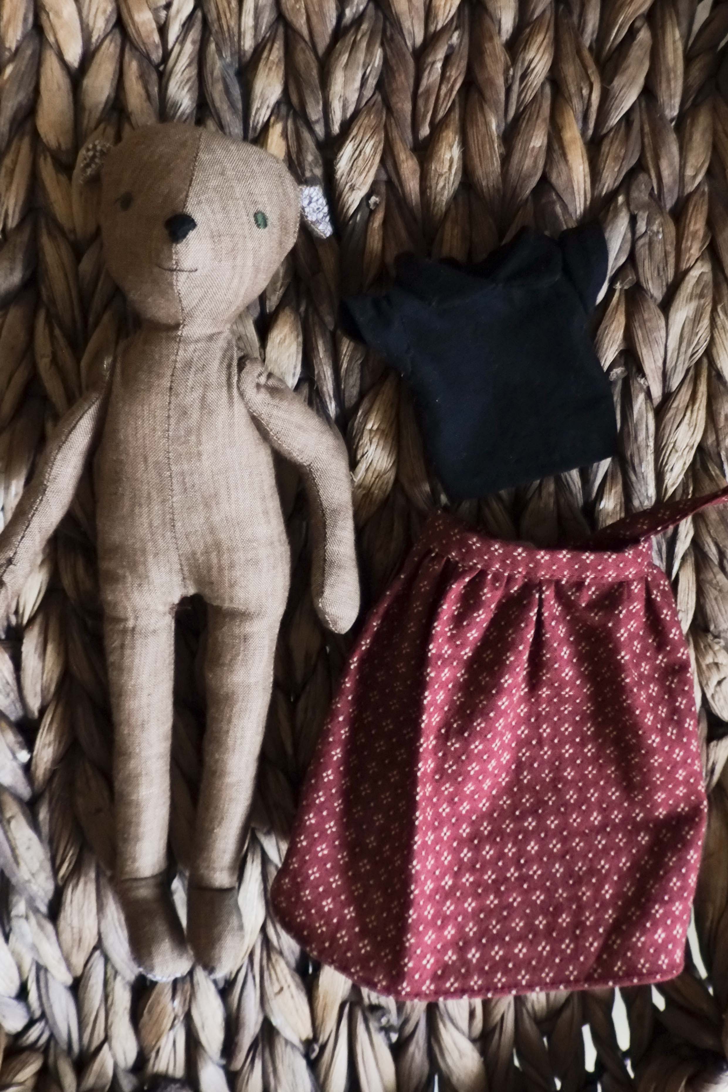 Bernadette | Bear Natural Fiber Wool Doll