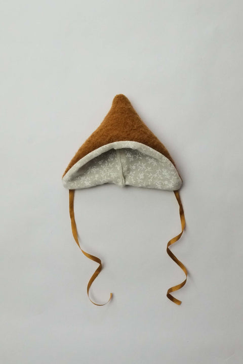 Doll Hat | Mustard Wool w/ Silk Ribbons