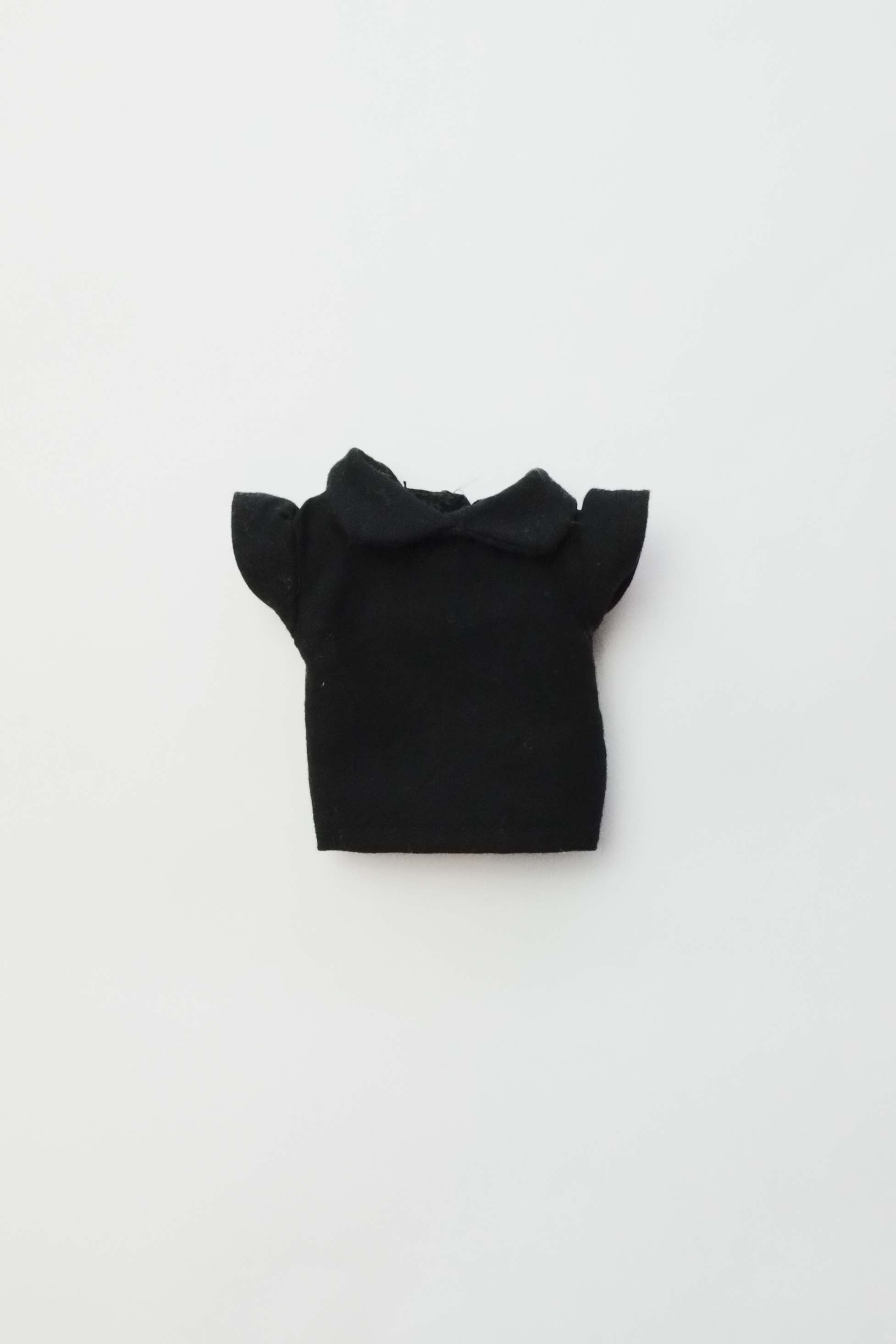 Doll Shirt | Black Collared Blouse