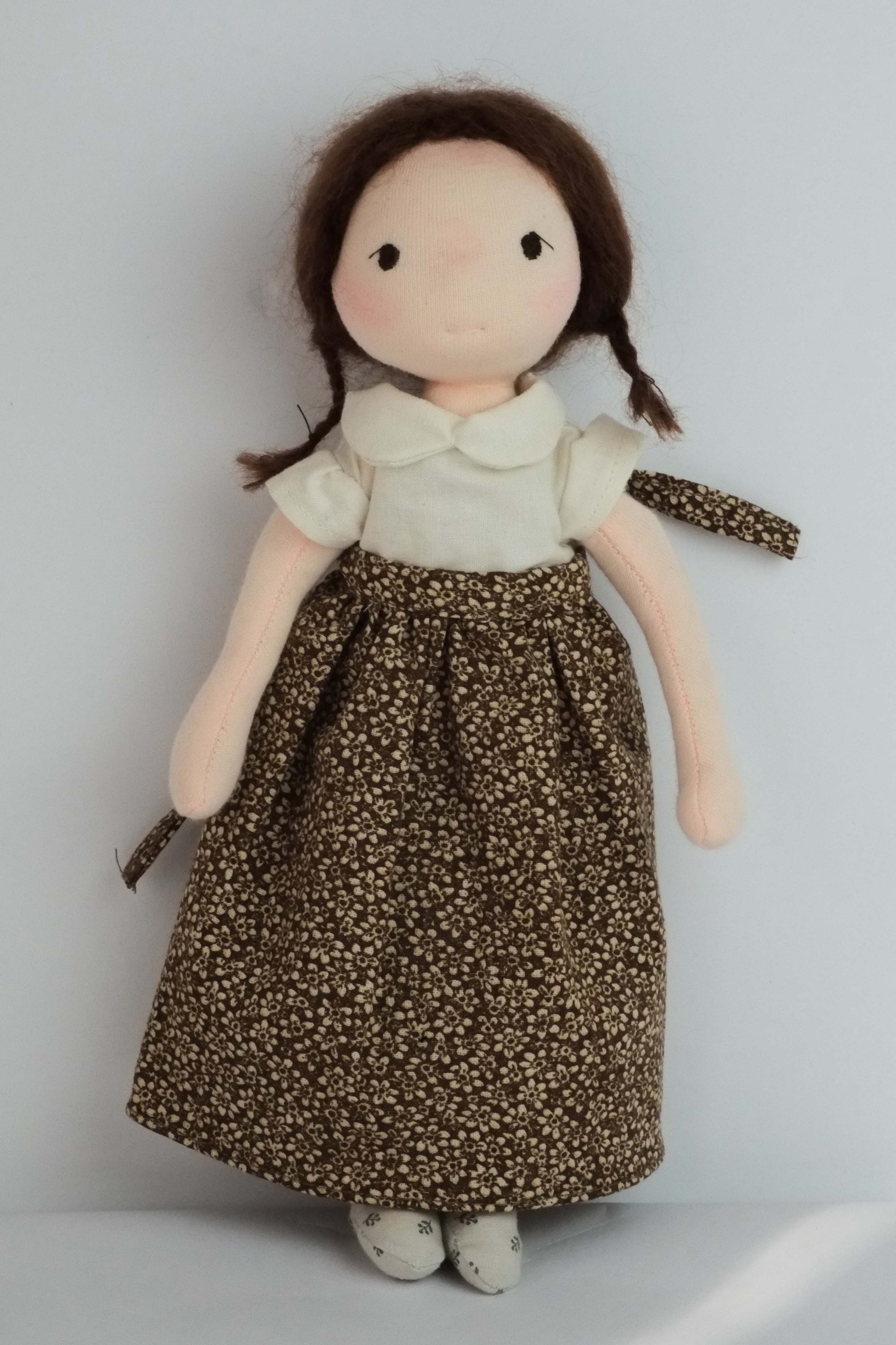 Juliette | Brunette Fair Natural Fiber Wool Doll