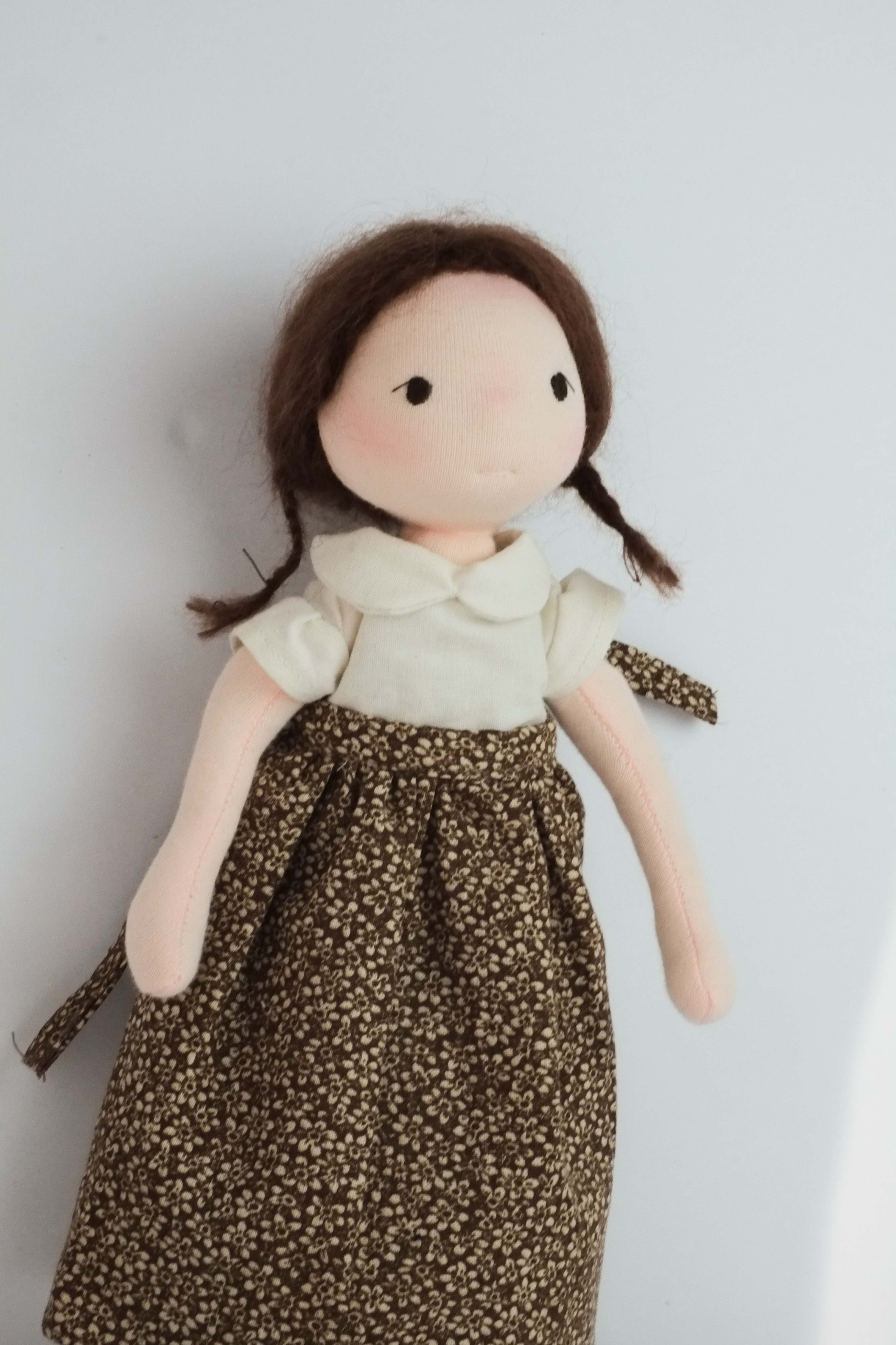 Juliette | Brunette Fair Natural Fiber Wool Doll