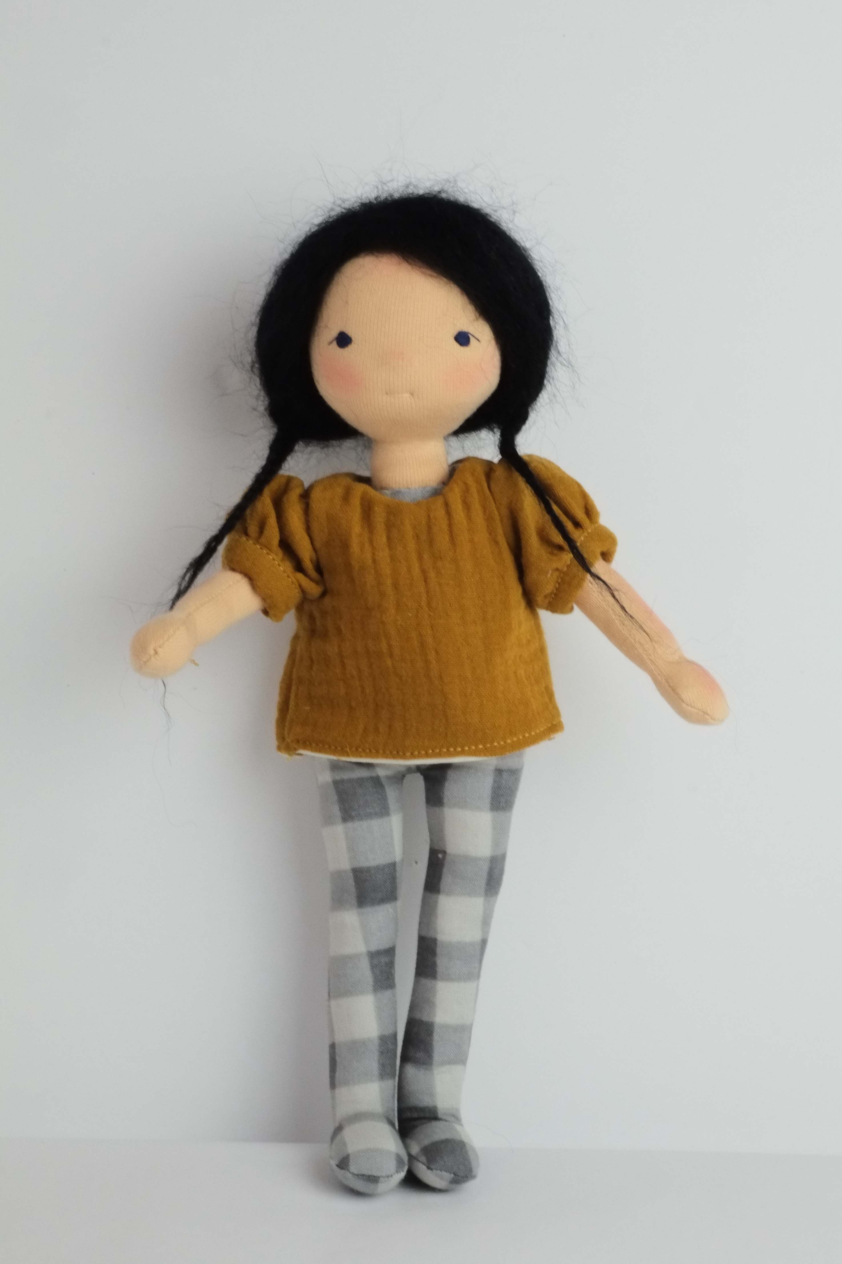 Doll Shirt | Mustard Gauze Puff Sleeve