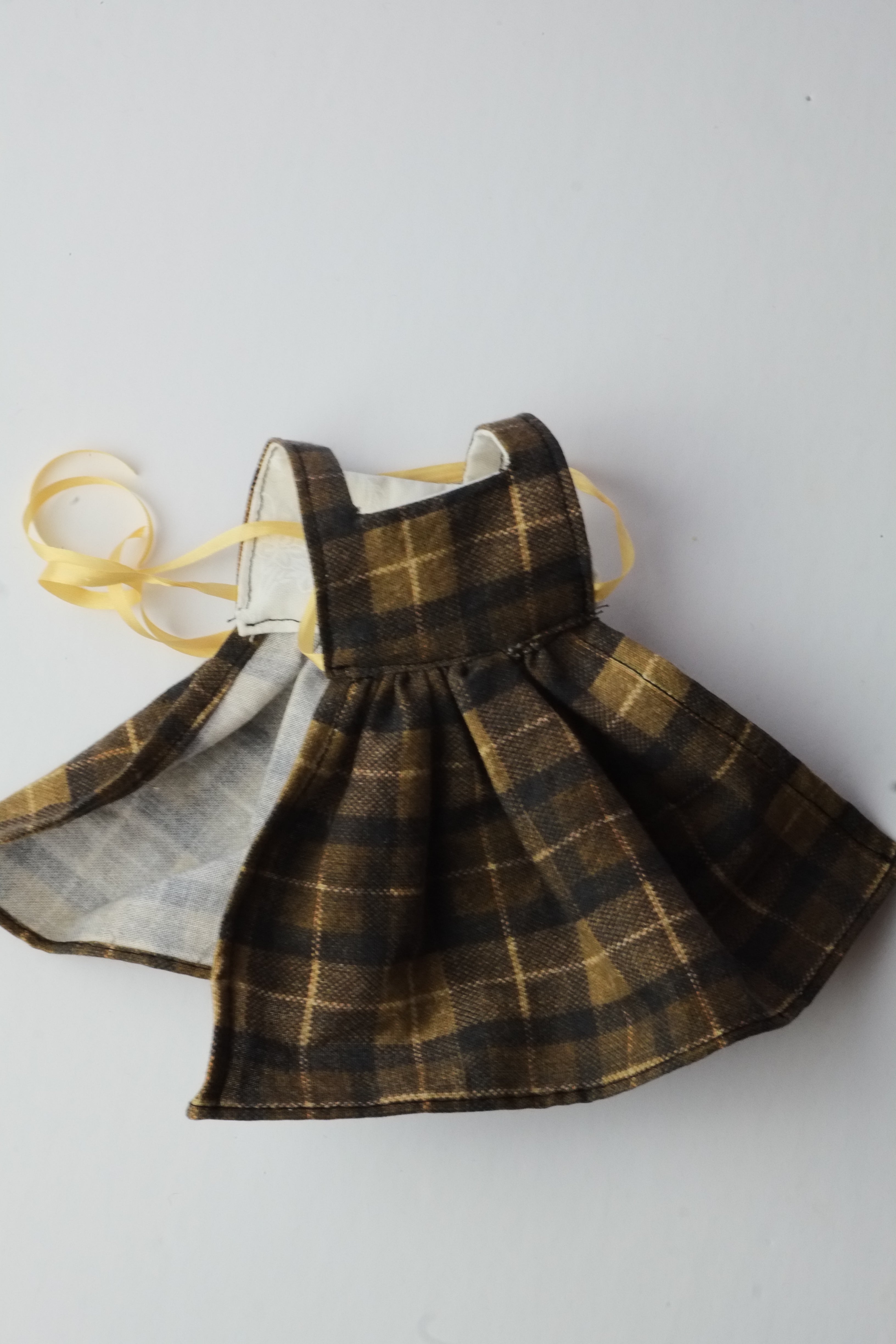 Doll Pinafore | Dark Gingham